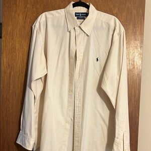 Ralph Lauren Men’s Long-Sleeve Button-Down Shirt 62% Silk and 38% Cotton